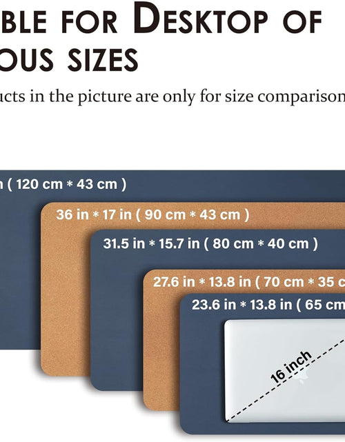 Load image into Gallery viewer, Cork Desk Mat - Dual-Sided Desk Pad for Office and Home - Desk Organization and Accessories - Ideal for Large Mouse Pad and Desk Mats on Top of Desks(Dark Blue,90Cmx 43Cm)
