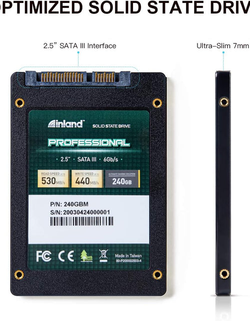 Load image into Gallery viewer, Professional 240GB SSD 3D NAND SATA III 6Gb/S 2.5" 7Mm Internal Solid State Drive (240G)

