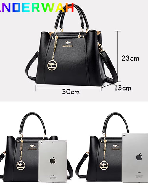 Load image into Gallery viewer, Soft Leather Luxury Handbags Women Bags Designer 3 Layers Shoulder Crossbody Sac Ladies Large Capacity Shopping Messenger Tote
