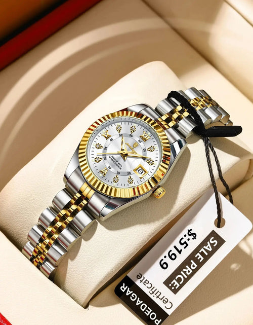 Load image into Gallery viewer, Luxury Elegant Watch for Women Waterproof Luminous Date Ladies Watch Stainless Steel Quartz Women'S Watches Girl Reloj
