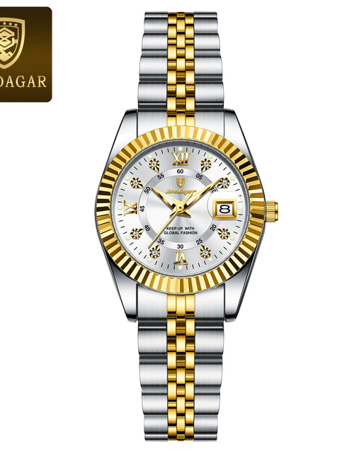 Load image into Gallery viewer, Luxury Elegant Watch for Women Waterproof Luminous Date Ladies Watch Stainless Steel Quartz Women'S Watches Girl Reloj
