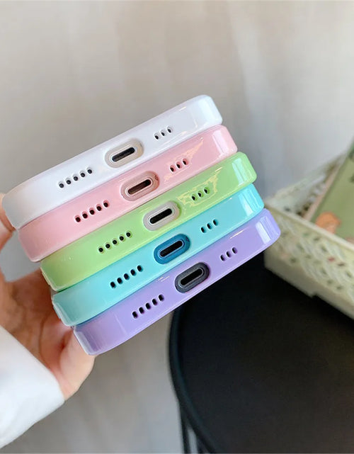 Load image into Gallery viewer, Candy Shockproof Silicone Bumper Phone Case for Iphone 17 16 15 14 11 12 13 Pro Max XS XR plus Transparent Protection Back Cover
