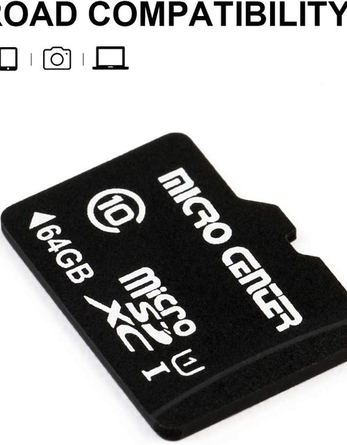 Load image into Gallery viewer, Micro Center 64GB Class 10 Microsdxc Flash Memory Card with Adapter for Mobile Device Storage Phone, Tablet, Drone &amp; Full HD Video Recording - 80Mb/S UHS-I, C10, U1 (2 Pack)
