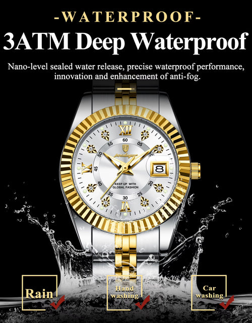 Load image into Gallery viewer, Luxury Elegant Watch for Women Waterproof Luminous Date Ladies Watch Stainless Steel Quartz Women'S Watches Girl Reloj
