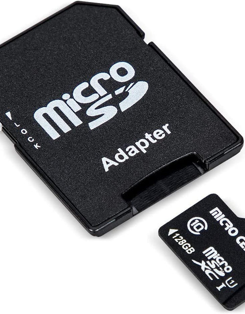 Load image into Gallery viewer, Micro Center 128GB Class 10 Microsdxc Flash Memory Card with Adapter for Mobile Device Storage Phone, Tablet, Drone &amp; Full HD Video Recording - 80Mb/S UHS-I, C10, U1 (1 Pack)
