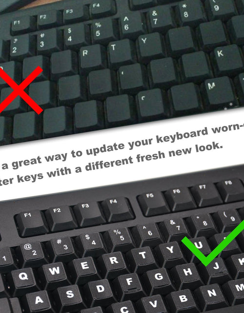 Load image into Gallery viewer, [2 Pack] Universal English Keyboard Stickers, Replacement English Keyboard Stickers with Black Background and White Lettering, Each Unit: 0.43" X 0.51" -Matte
