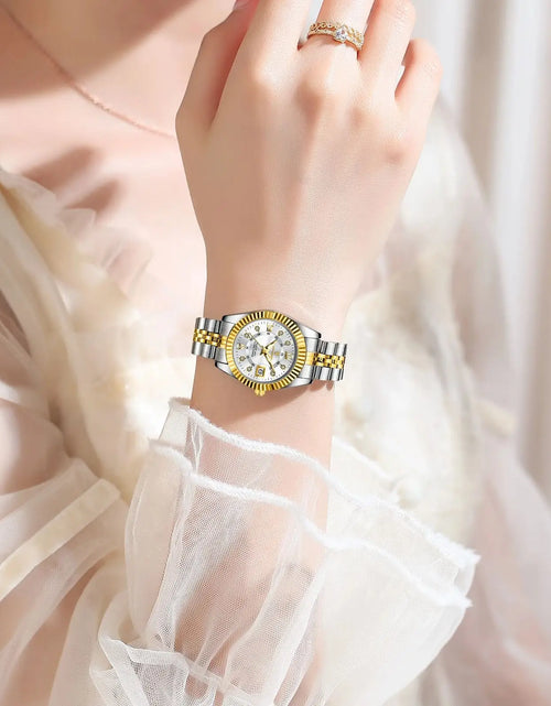 Load image into Gallery viewer, Luxury Elegant Watch for Women Waterproof Luminous Date Ladies Watch Stainless Steel Quartz Women'S Watches Girl Reloj
