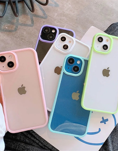 Load image into Gallery viewer, Candy Shockproof Silicone Bumper Phone Case for Iphone 17 16 15 14 11 12 13 Pro Max XS XR plus Transparent Protection Back Cover
