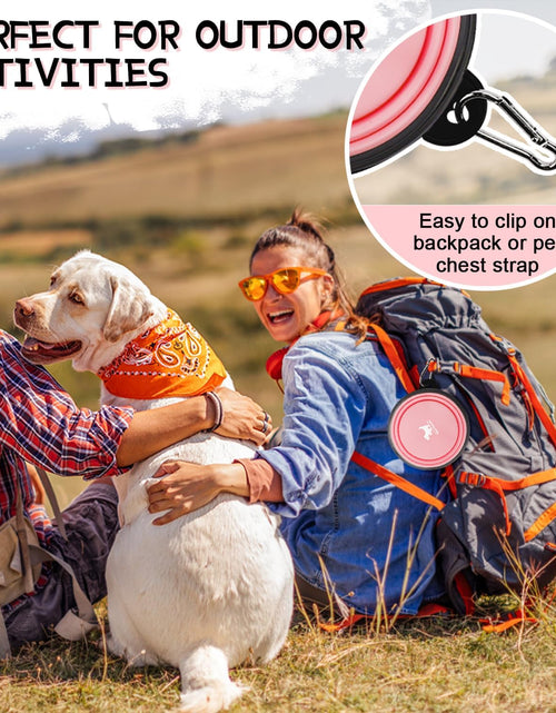 Load image into Gallery viewer, Collapsible Dog Bowls for Travel, 2-Pack Dog Portable Water Bowl for Dogs Cats Pet Foldable Feeding Watering Dish for Traveling Camping Walking with 2 Carabiners, BPA Free
