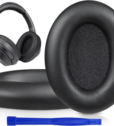 Professional Earpads Cushions Replacement for Sony WH-1000XM3 (WH1000XM3) Over-Ear Headphones, Ear Pads with Softer Protein Leather, Noise Isolation Memory Foam, Added Thickness (Black)