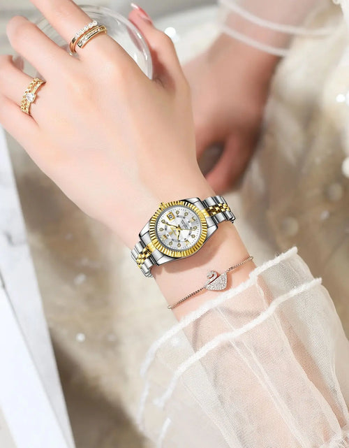 Load image into Gallery viewer, Luxury Elegant Watch for Women Waterproof Luminous Date Ladies Watch Stainless Steel Quartz Women'S Watches Girl Reloj
