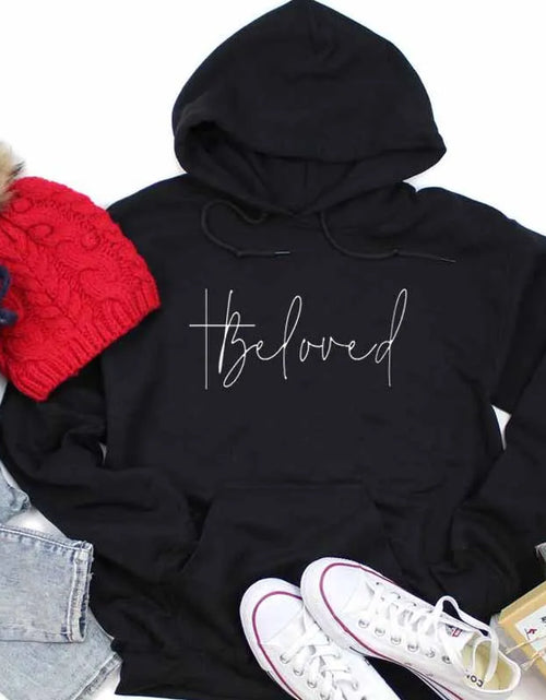 Load image into Gallery viewer, Beloved Graphic Hoodies Casual Bible Verse Fashion Clothing Sweatshirt Cotton Christian Jesus Beloved Cross Pullover Gift Tops
