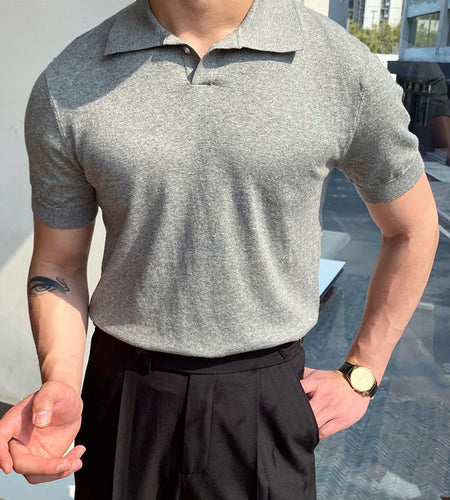 Summer Men Fashion Polo Shirts Short Sleeve Turn-Down Collar Patchwork Casual Polos Mens Clothing Male Tops Pullover Streetwear