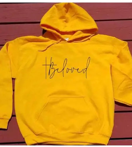 Beloved Graphic Hoodies Casual Bible Verse Fashion Clothing Sweatshirt Cotton Christian Jesus Beloved Cross Pullover Gift Tops