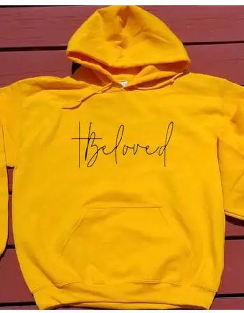 Load image into Gallery viewer, Beloved Graphic Hoodies Casual Bible Verse Fashion Clothing Sweatshirt Cotton Christian Jesus Beloved Cross Pullover Gift Tops
