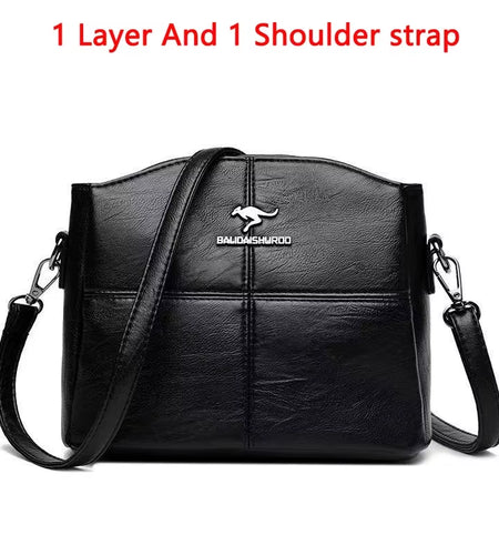 Soft Leather Luxury Handbags Women Bags Designer 3 Layers Shoulder Crossbody Sac Ladies Large Capacity Shopping Messenger Tote