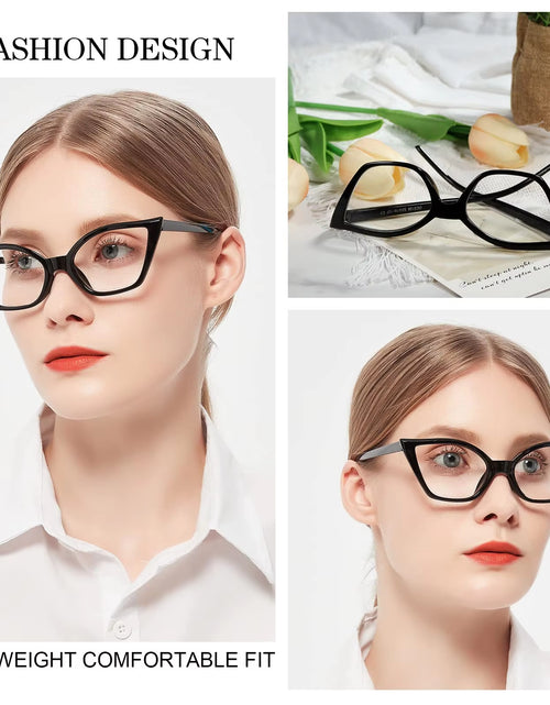 Load image into Gallery viewer, Reading Glasses for Women Oversized Prescription Magnifying Eyeglasses Frames Cat Eye Decorative Eyewear Trendy Retro MAREAZZURO

