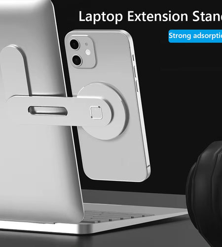 Metal Expansion Phone Stand Laptop Screen Side Mount Magnetic Folding Phone Holder for Tesla Iphone PC Ponitor Support Bracket