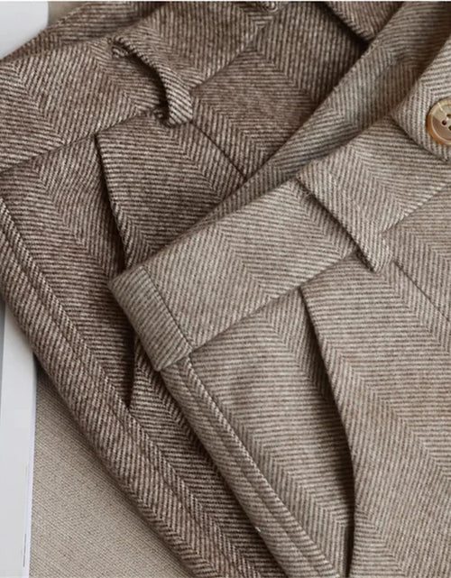 Load image into Gallery viewer, Woolen Pants Women'S Harem Pencil Pants 2024 Autumn Winter High Waisted Casual Suit Pants Office Lady Women Trousers
