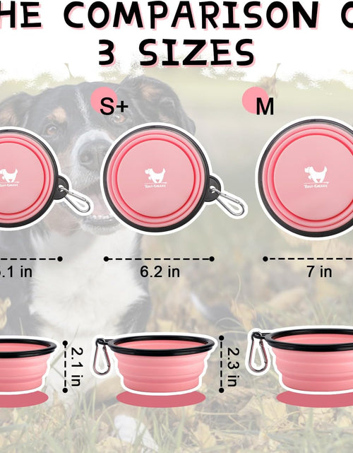 Load image into Gallery viewer, Collapsible Dog Bowls for Travel, 2-Pack Dog Portable Water Bowl for Dogs Cats Pet Foldable Feeding Watering Dish for Traveling Camping Walking with 2 Carabiners, BPA Free
