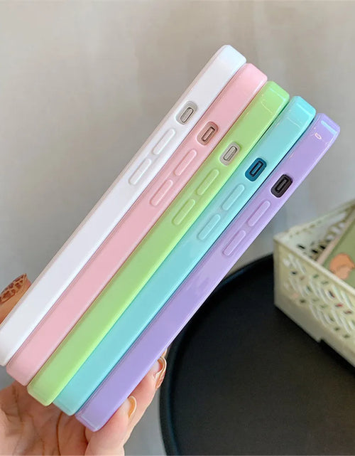 Load image into Gallery viewer, Candy Shockproof Silicone Bumper Phone Case for Iphone 17 16 15 14 11 12 13 Pro Max XS XR plus Transparent Protection Back Cover
