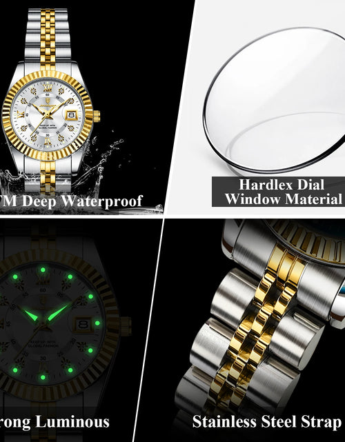 Load image into Gallery viewer, Luxury Elegant Watch for Women Waterproof Luminous Date Ladies Watch Stainless Steel Quartz Women'S Watches Girl Reloj
