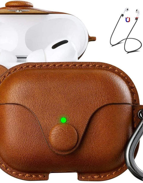 Load image into Gallery viewer, for Airpods Pro 2 Case Leather, Airpods Pro Leather Case Cover with Keychain Airpods Strap Compatible with Apple Airpods Pro 2Nd Generation 2023 2022/ Airpods Pro 2019 (Front LED Visible),Brown
