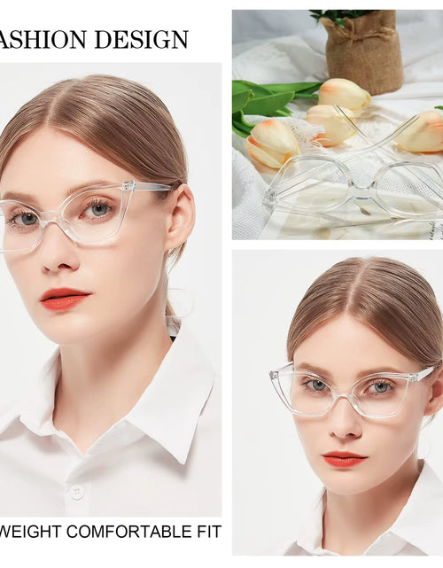 Load image into Gallery viewer, Reading Glasses for Women Oversized Prescription Magnifying Eyeglasses Frames Cat Eye Decorative Eyewear Trendy Retro MAREAZZURO
